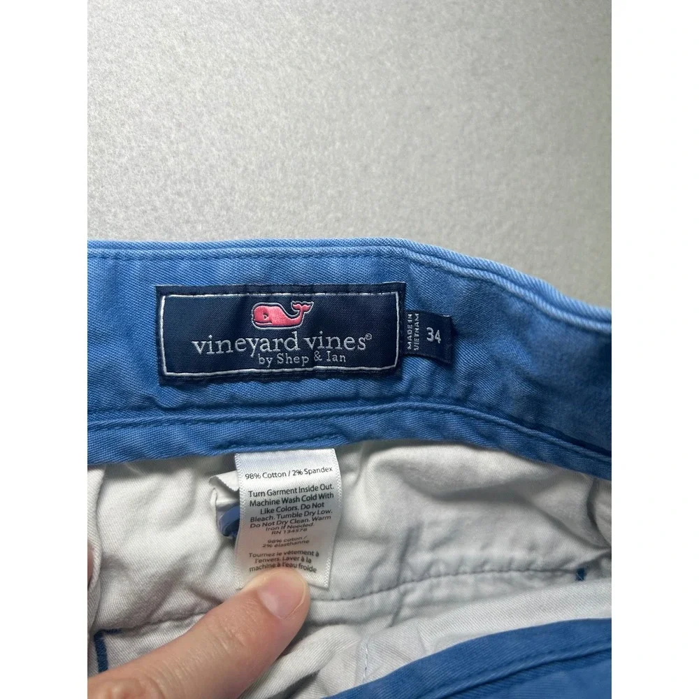 Vineyard‎ Vines Breaker Shorts Mens 34 Blue Cotton Blend Stretch Chino Casual